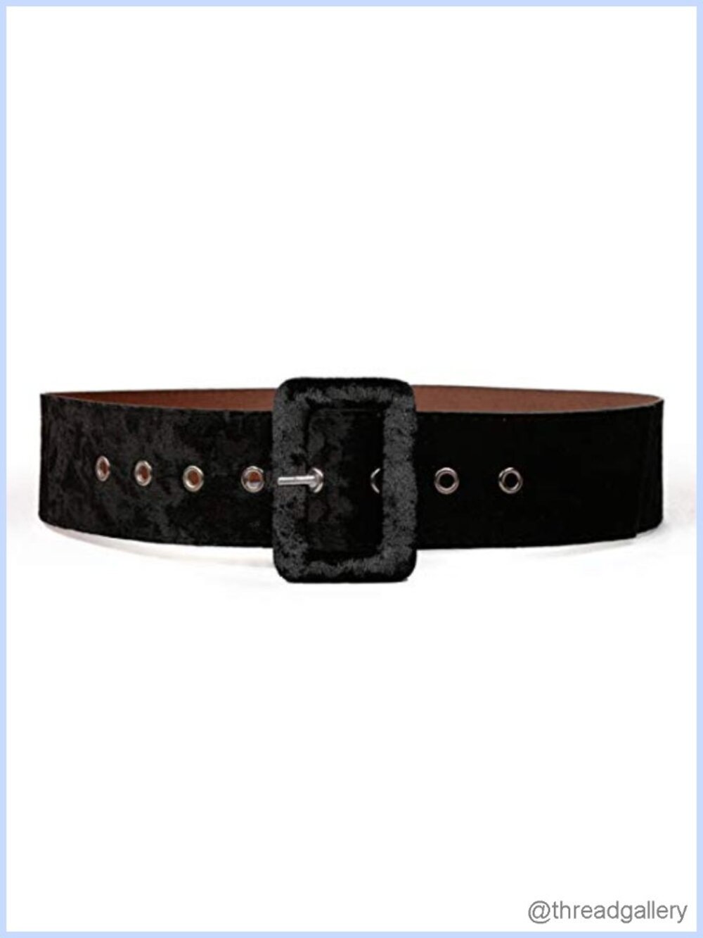 Vintage Velvet Faux Leather Wide Waist Belt for Women